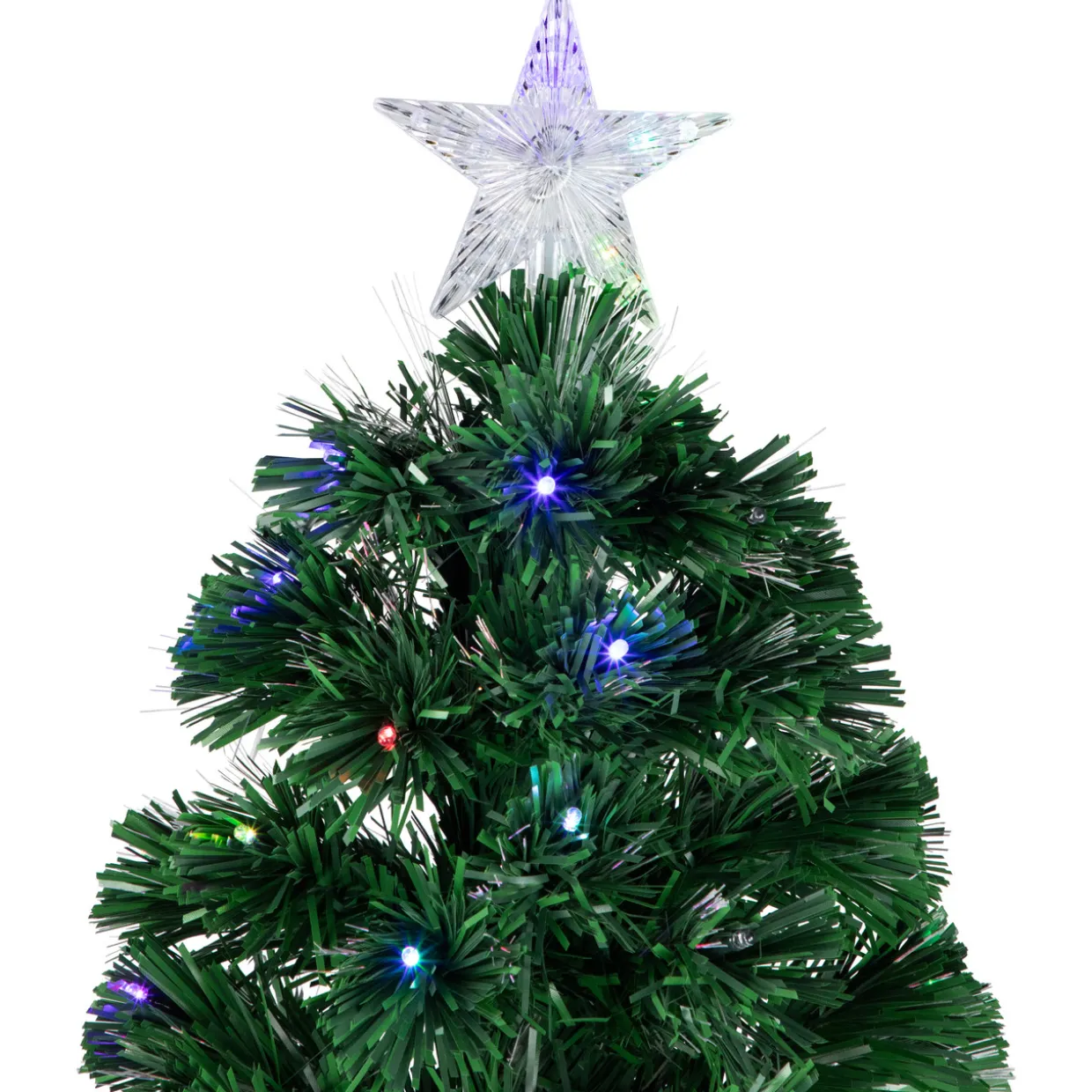 6' Pre-Lit LED Fiber Optic Color Changing Christmas Tree with Star Tree Topper