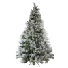 7.5' Pre-Lit LED Lights Flocked Victoria Pine Artificial Christmas Tree - Multicolor Light Options