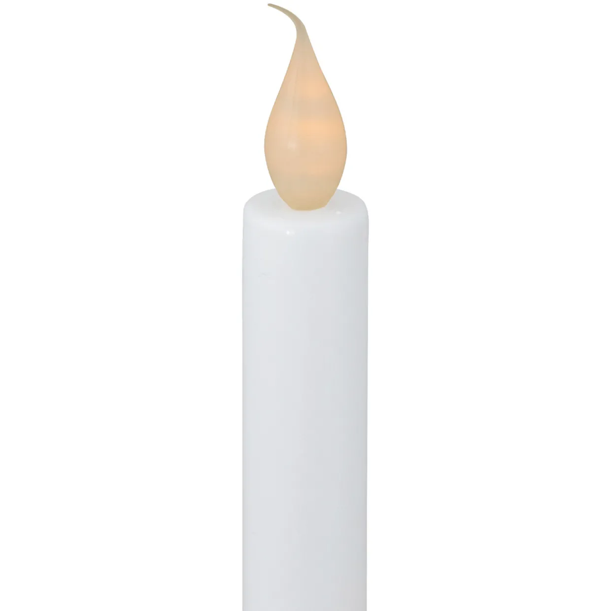 9.5" Pre-Lit LED White Lighted Christmas Candle Lamp with Gold Handle Base