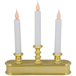 10" Pre-Lit LED White Lighted Candolier Christmas Candle Lamp