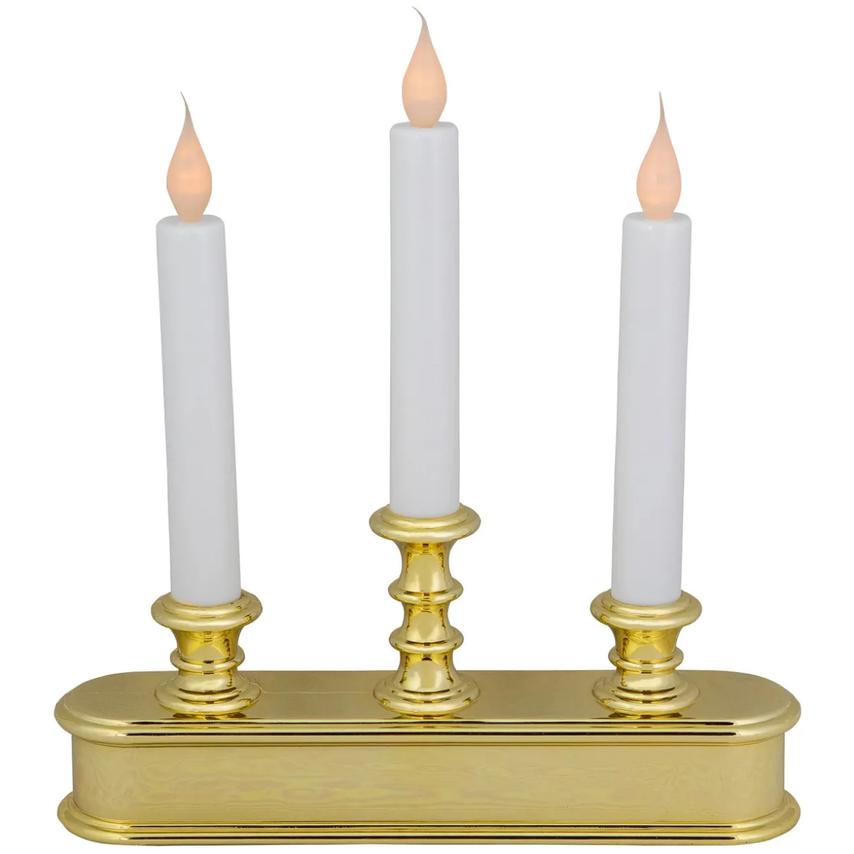 10" Pre-Lit LED White Lighted Candolier Christmas Candle Lamp