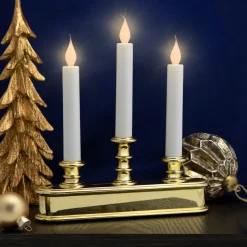 10" Pre-Lit LED White Lighted Candolier Christmas Candle Lamp