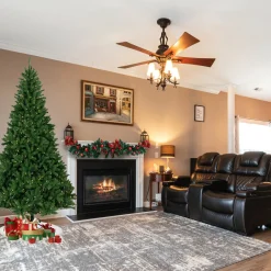 7.5' Pre-Lit Manchester Pine Instant Connect Artificial Christmas Tree, Dual LED Lights