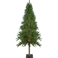7' Pre-Lit Medium Alpine Artificial Christmas Tree, Clear Lights
