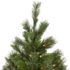 6.5' Pre-Lit Medium Beaver Pine Artificial Christmas Wall Tree, Clear Lights