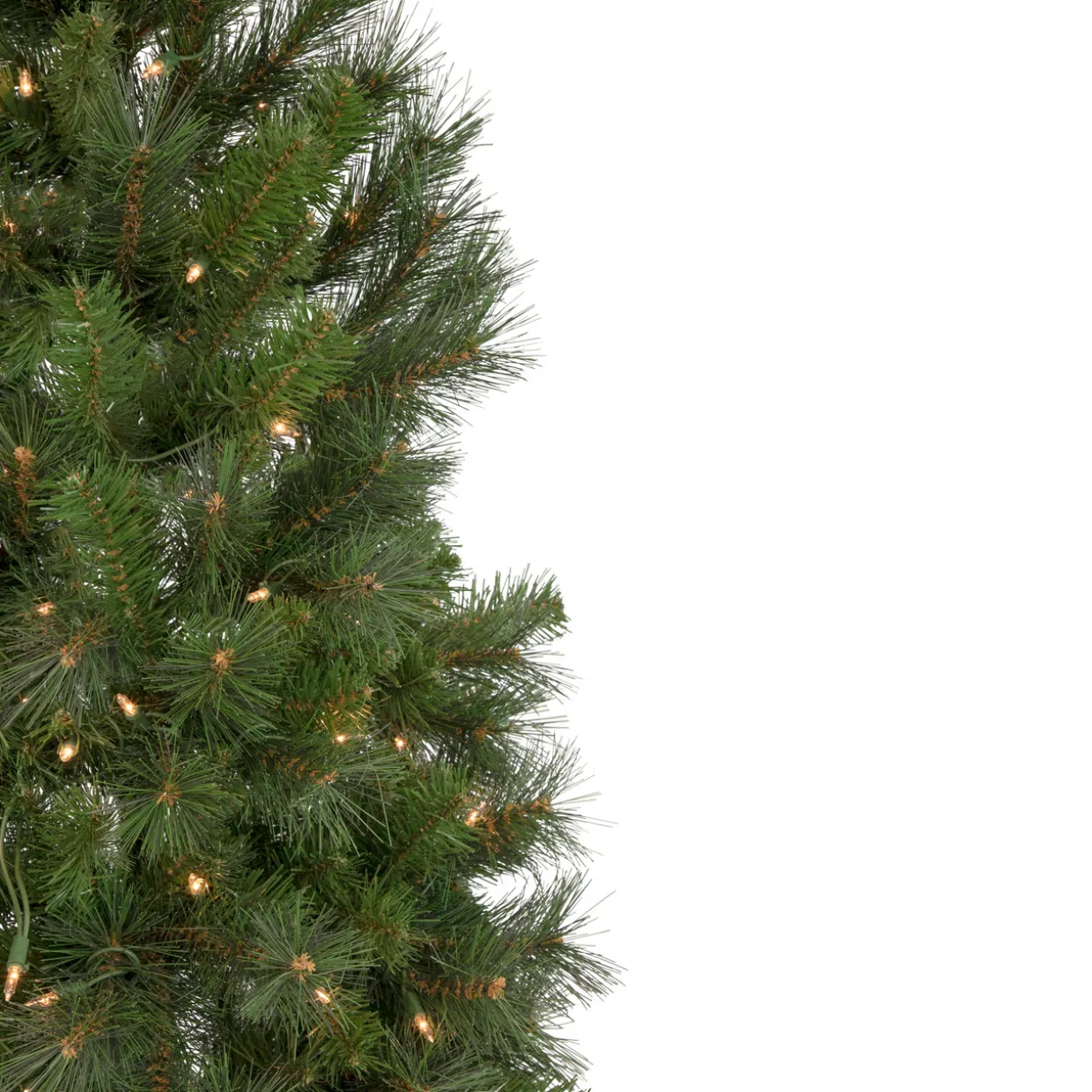 6.5' Pre-Lit Medium Beaver Pine Artificial Christmas Wall Tree, Clear Lights