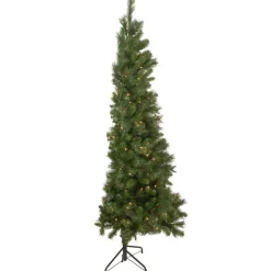 6.5' Pre-Lit Medium Beaver Pine Artificial Christmas Wall Tree, Clear Lights