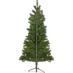 6.5' Pre-Lit Medium Beaver Pine Artificial Christmas Wall Tree, Clear Lights