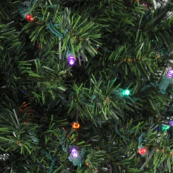 4' Pre-Lit Medium Canadian Pine Artificial Christmas Tree - Multicolor LED Lights