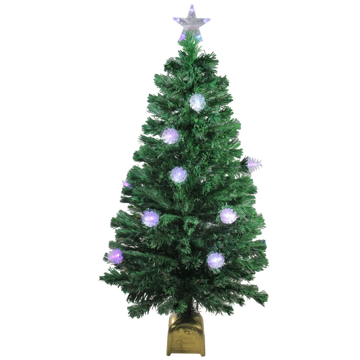 4' Pre-Lit Medium Fiber Optic Pine Cone Artificial Christmas Tree - Multicolor LED Lights