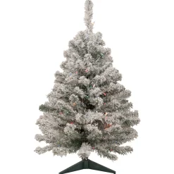 3' Pre-Lit Medium Heavily Flocked Madison Pine Artificial Christmas Tree, Multi Lights