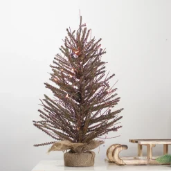 2' Pre-Lit Medium Potted Warsaw Twig Artificial Christmas Tree - Clear Lights