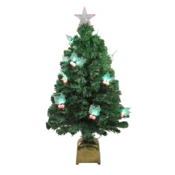 3' Pre-Lit Medium Profile Holly Berries Artificial Christmas Tree - Multi-Color LED Lights