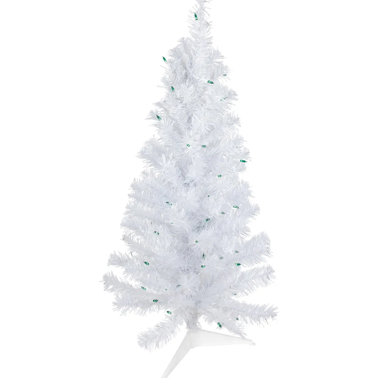 3' Pre-Lit Medium White Pine Artificial Christmas Tree - Green Lights