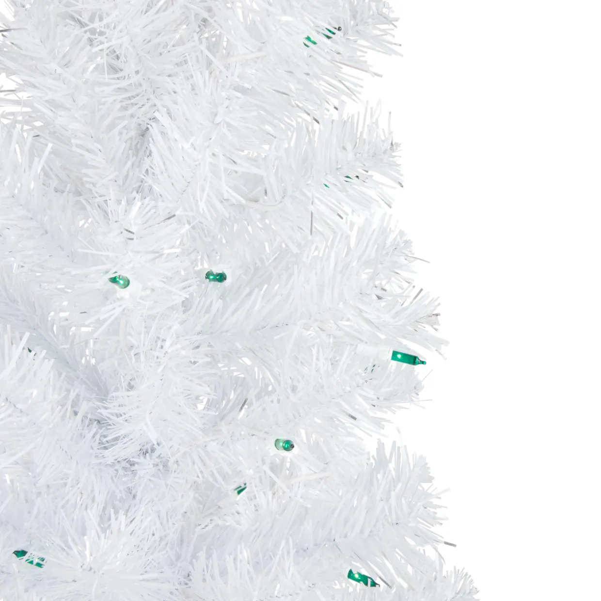 3' Pre-Lit Medium White Pine Artificial Christmas Tree - Green Lights