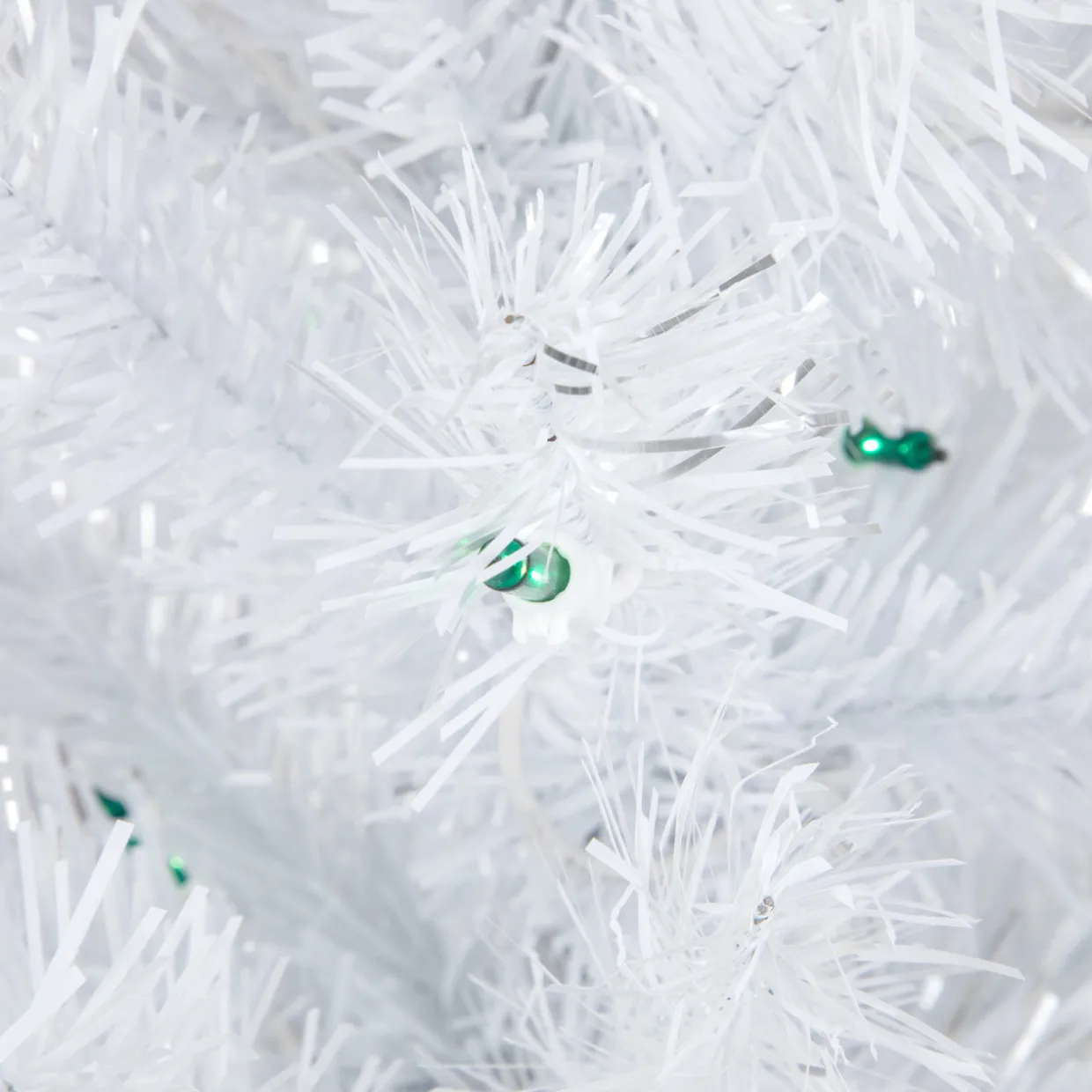 3' Pre-Lit Medium White Pine Artificial Christmas Tree - Green Lights