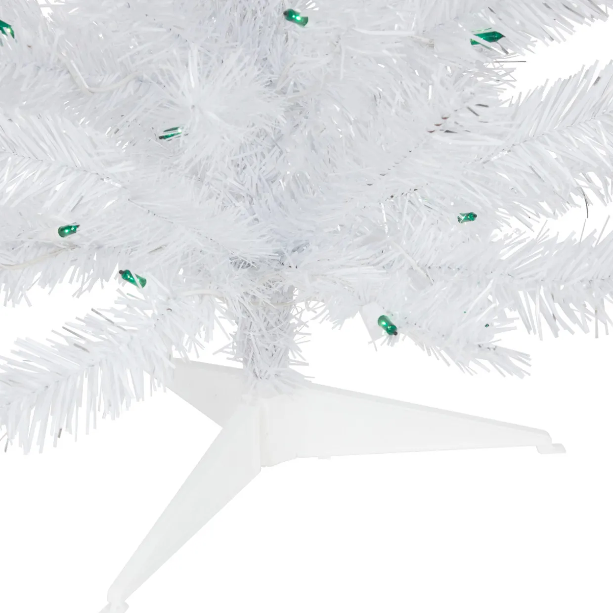 3' Pre-Lit Medium White Pine Artificial Christmas Tree - Green Lights