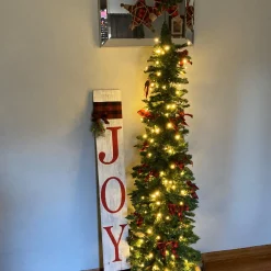 6' Pre-Lit Northern Balsam Fir Pencil Artificial Christmas Tree, Warm Clear LED Lights