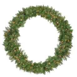 48" Pre-Lit Northern Pine Artificial Christmas Wreath With Clear Lights