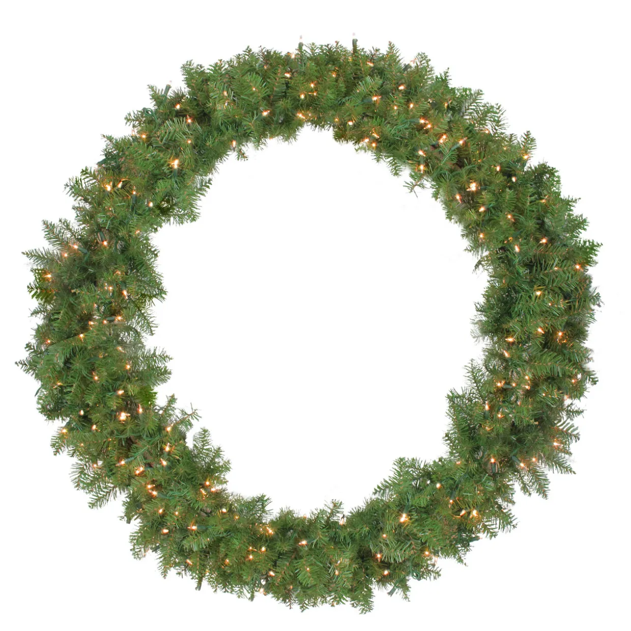 48" Pre-Lit Northern Pine Artificial Christmas Wreath With Clear Lights