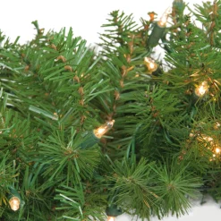 48" Pre-Lit Northern Pine Artificial Christmas Wreath With Clear Lights