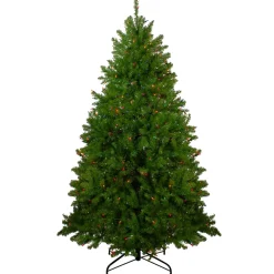 6.5' Pre-Lit Northern Pine Full Artificial Christmas Tree - Multi-Color Lights
