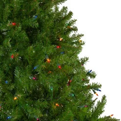 6.5' Pre-Lit Northern Pine Full Artificial Christmas Tree - Multi-Color Lights