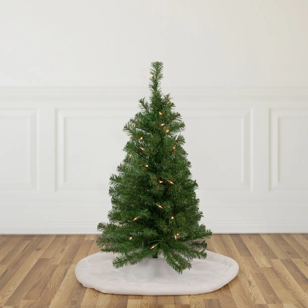 3' Pre-Lit Oakridge Noble Fir Artificial Christmas Tree, Clear Lights