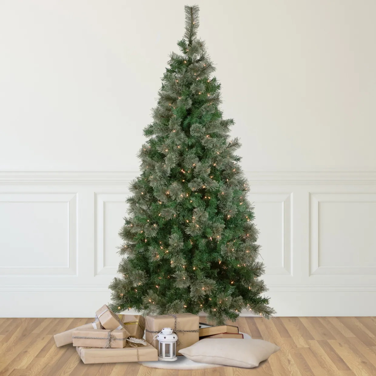 6.5' Pre-Lit Oregon Cashmere Pine Artificial Christmas Tree, Clear Lights
