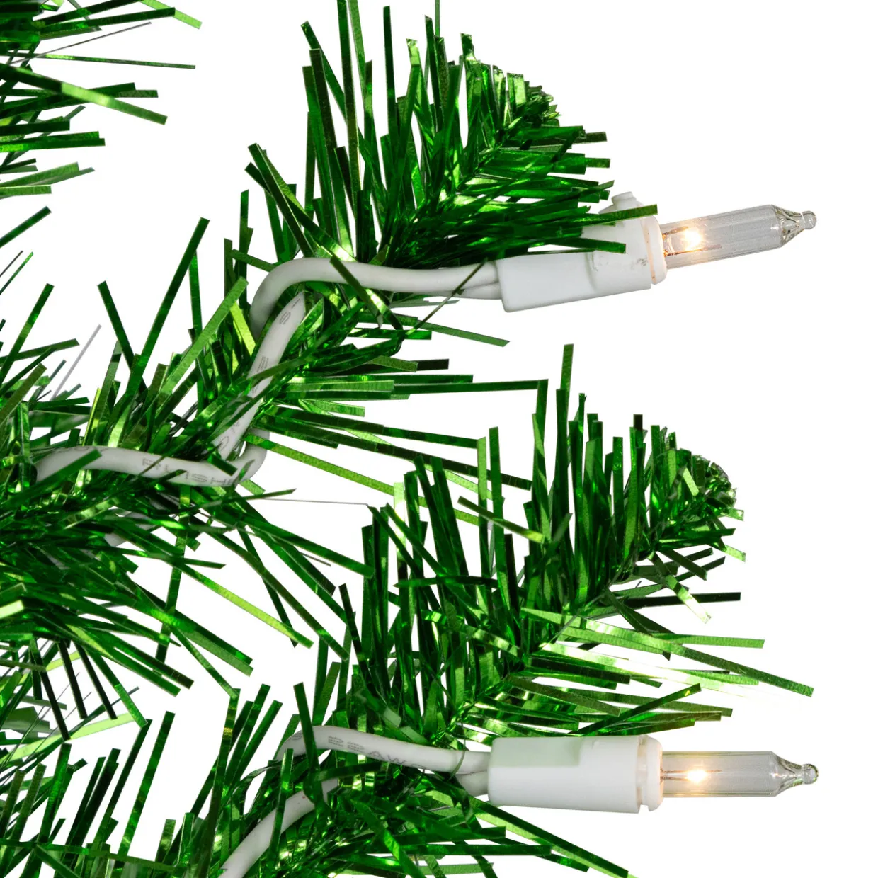 2' Pre-Lit Paradise Lime Green Tinsel Pine Artificial Christmas Tree - Clear Lights