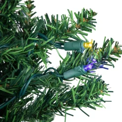 6' Pre-Lit Pencil Northern Balsam Fir Artificial Christmas Tree, Multi LED Lights