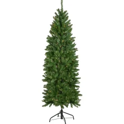 7.5' Pre-Lit Pencil White River Fir Artificial Christmas Tree - Clear Lights