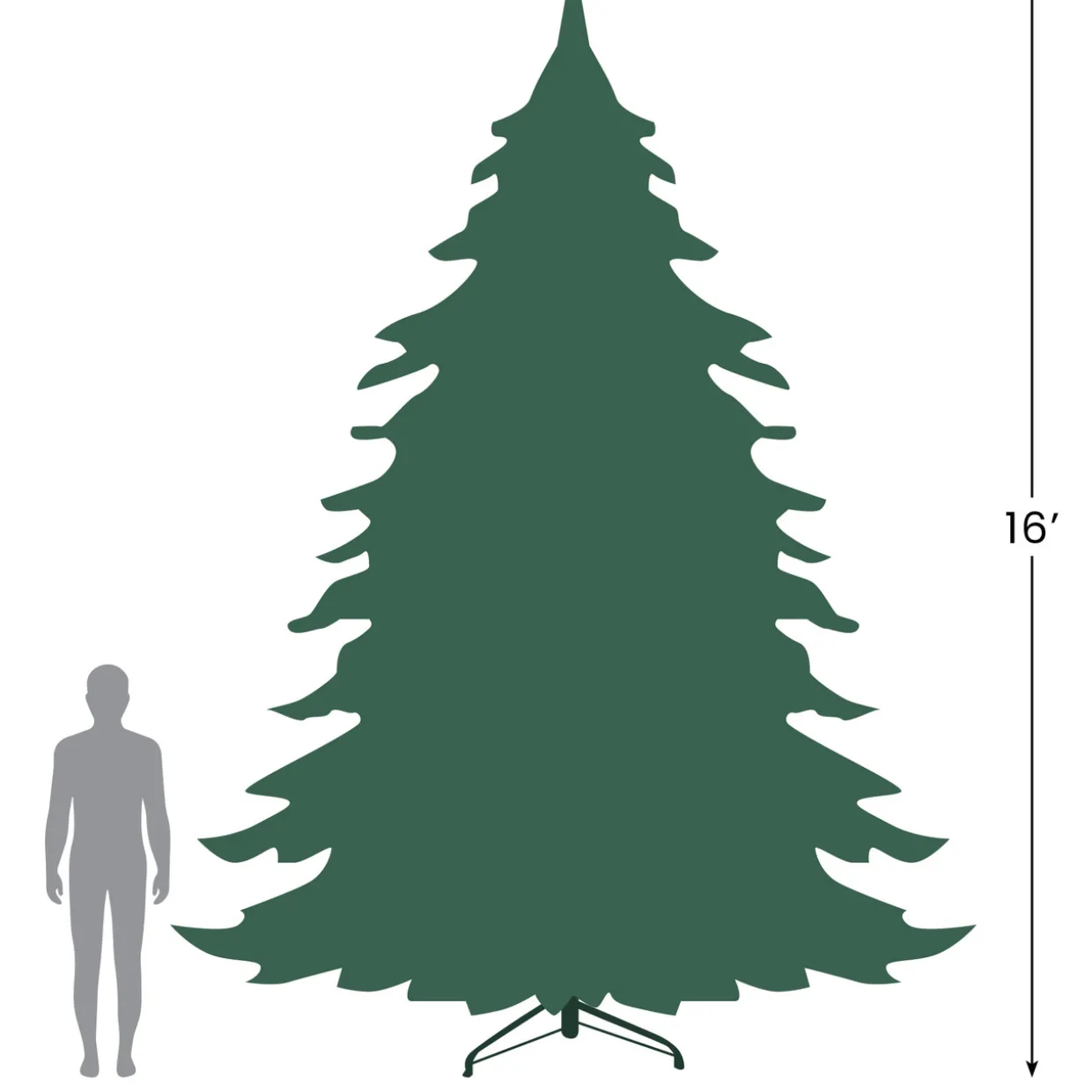 16' Pre-Lit Pendleton Spruce Slim Artificial Christmas Tree, Clear Lights