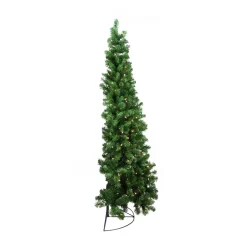 6' Pre-Lit Pine Artificial Wall Christmas Tree, Clear Lights