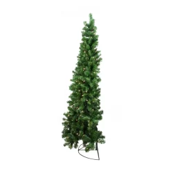 6' Pre-Lit Pine Artificial Wall Christmas Tree, Clear Lights
