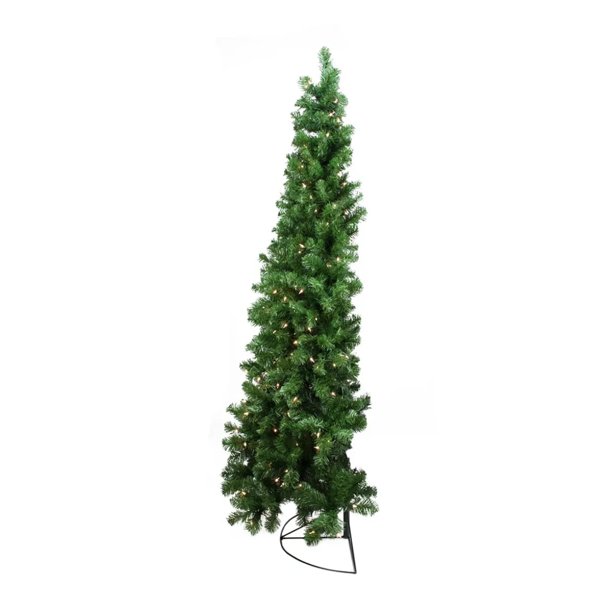 6' Pre-Lit Pine Artificial Wall Christmas Tree, Clear Lights