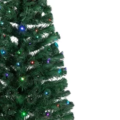 4' Pre-Lit Potted Fiber Optic Artificial Christmas Tree, Multicolor LED Lights