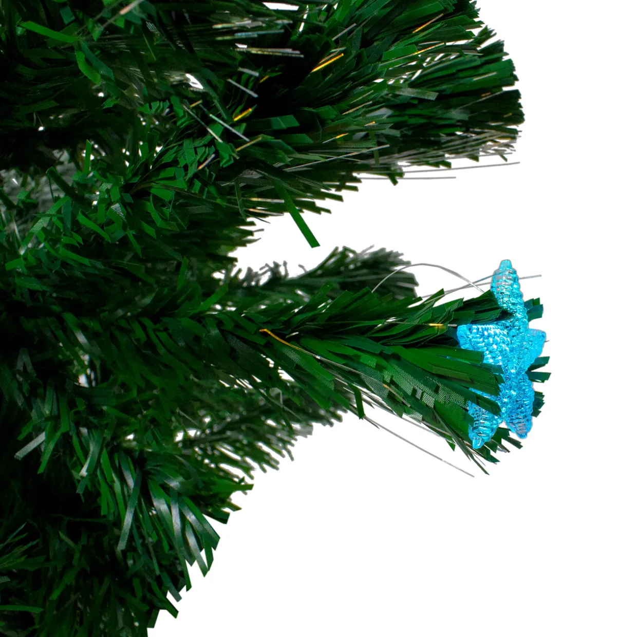 4' Pre-lit Potted Medium Pine Color Changing Star Artificial Christmas Tree - Multi-Color Fiber Optic LED Lights