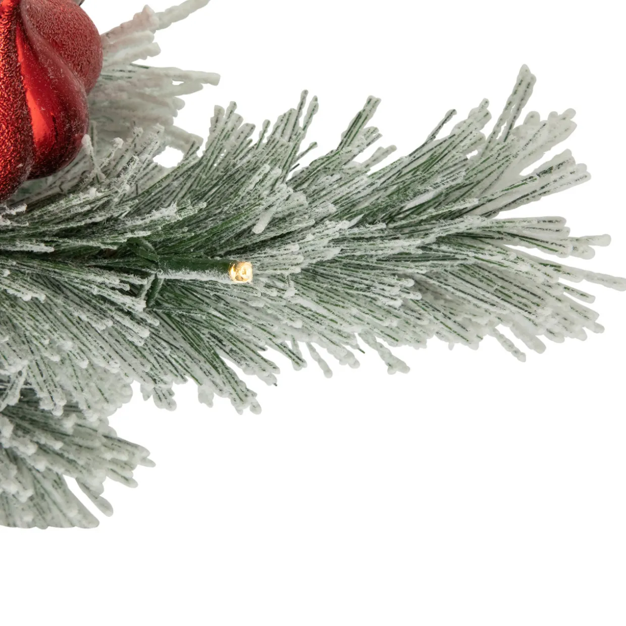 3' Pre-Lit Potted Snowy Bristle Pine Artificial Christmas Tree, Warm White LED Lights