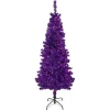 6' Pre-Lit Purple Artificial Tinsel Christmas Tree, Clear Lights