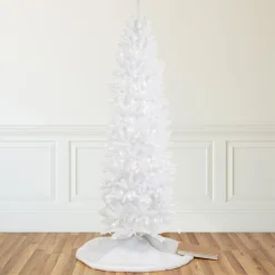 9' Pre-Lit Rapids White Pine Pencil Artificial Christmas Tree, Clear Lights