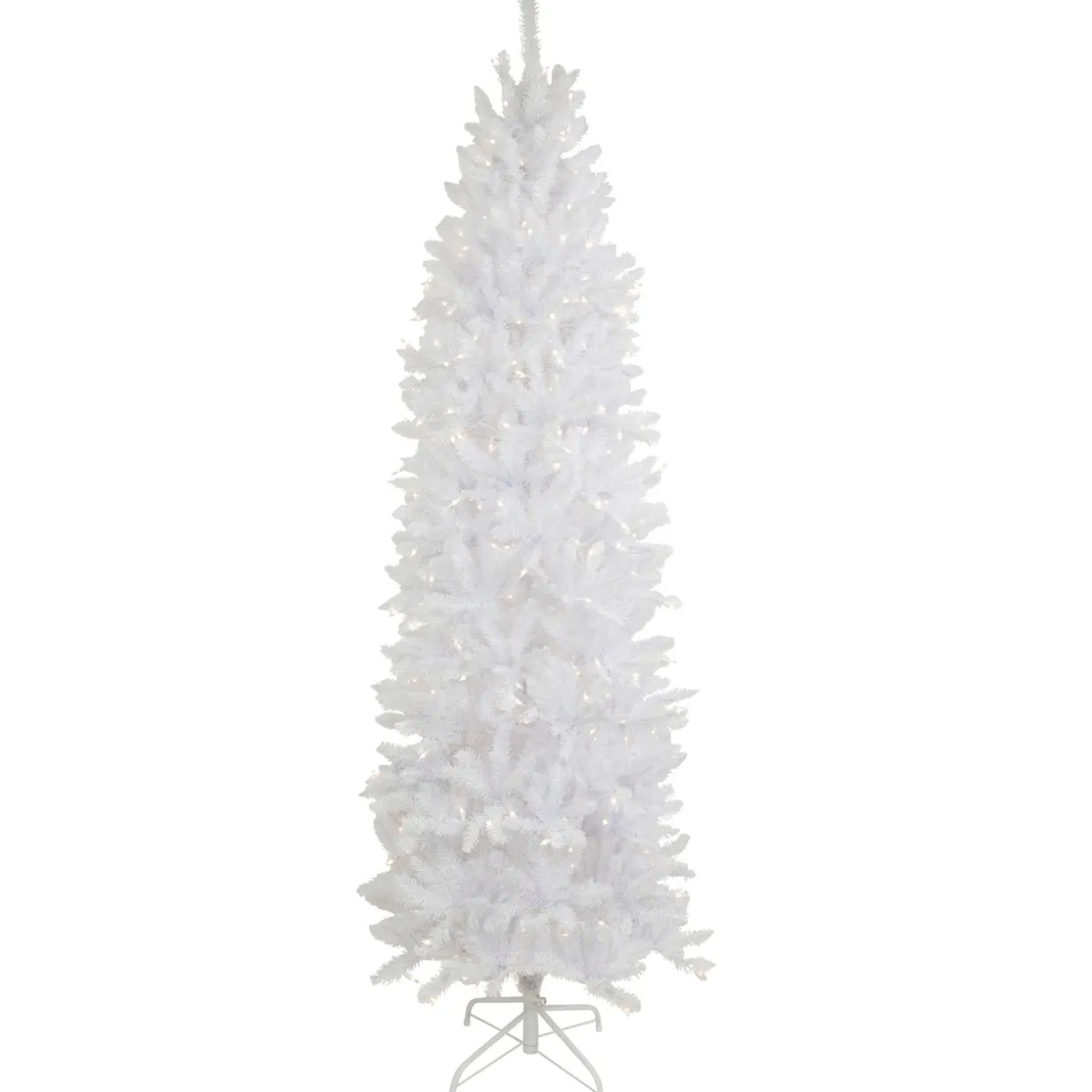 9' Pre-Lit Rapids White Pine Pencil Artificial Christmas Tree, Clear Lights