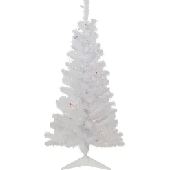 4' Pre-lit Rockport White Pine Artificial Christmas Tree, Multi Lights
