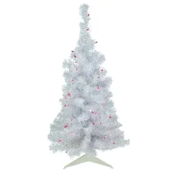 3' Pre-lit Rockport White Pine Artificial Christmas Tree, Purple Lights