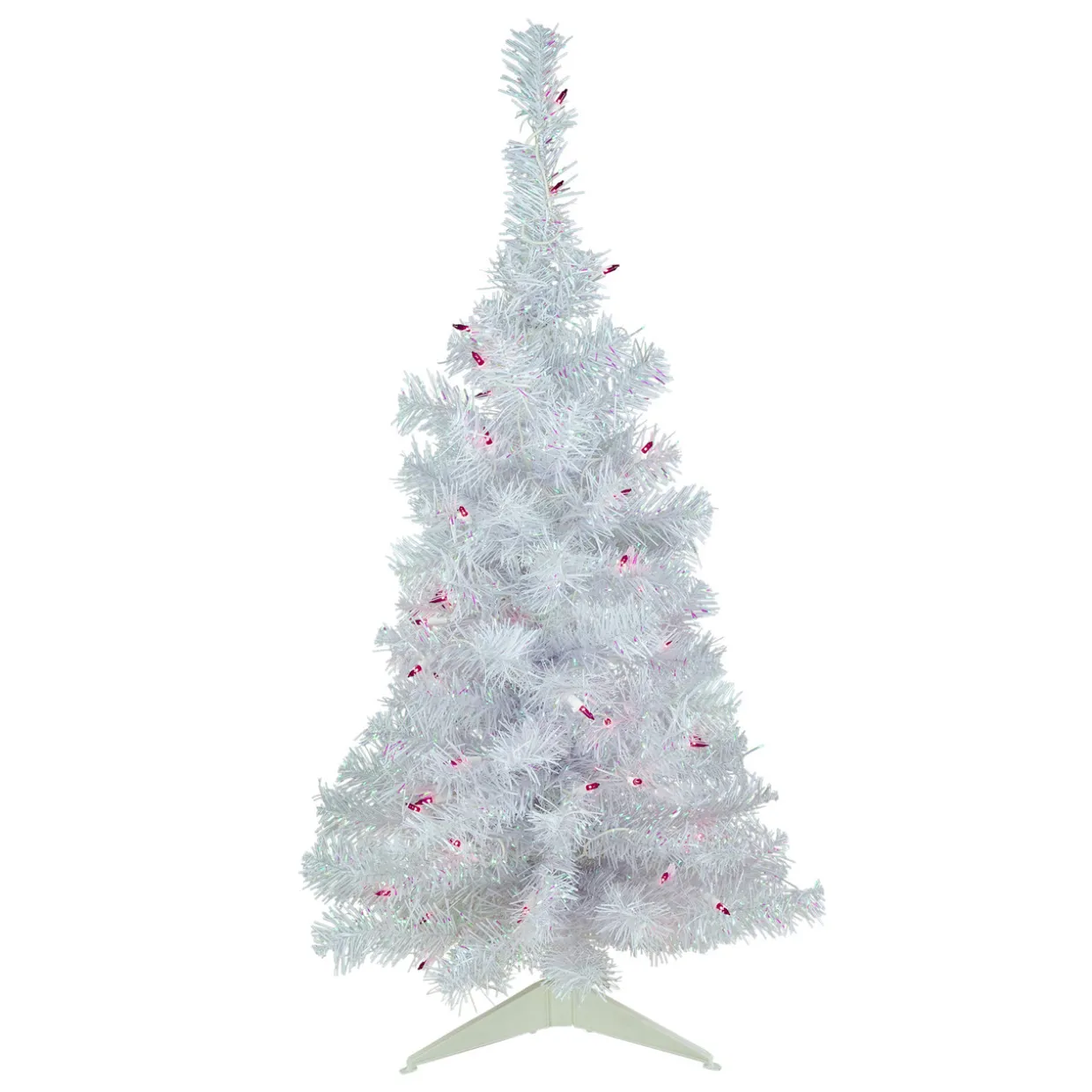 3' Pre-lit Rockport White Pine Artificial Christmas Tree, Purple Lights