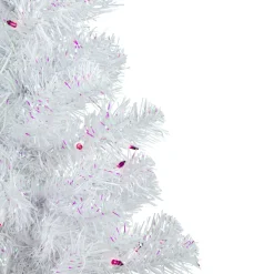 3' Pre-lit Rockport White Pine Artificial Christmas Tree, Purple Lights