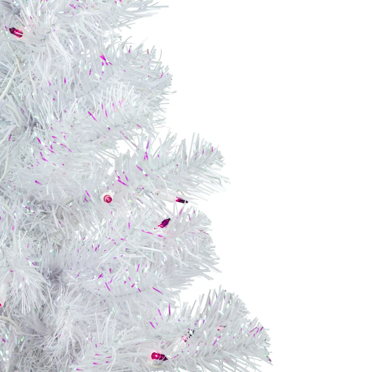 3' Pre-lit Rockport White Pine Artificial Christmas Tree, Purple Lights