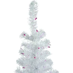 3' Pre-lit Rockport White Pine Artificial Christmas Tree, Purple Lights