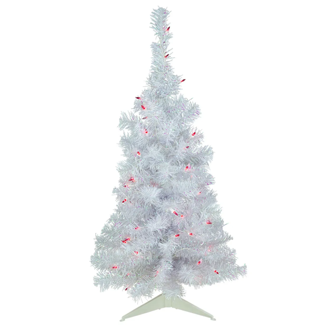 3' Pre-lit Rockport White Pine Artificial Christmas Tree, Pink Lights