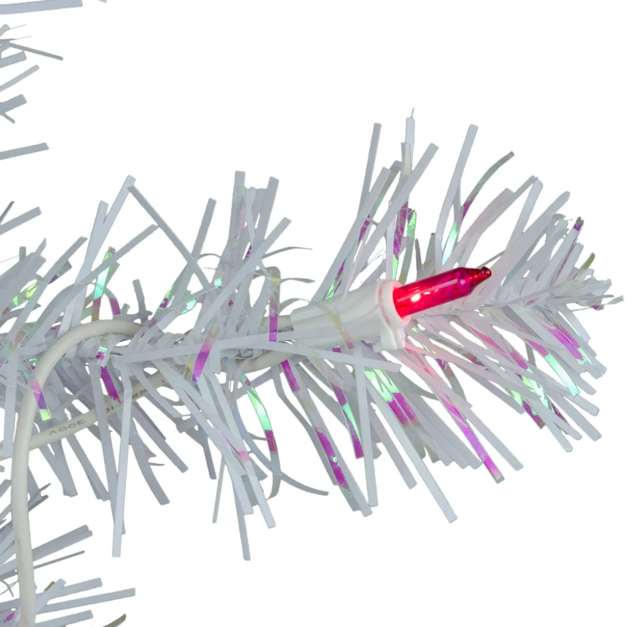 3' Pre-lit Rockport White Pine Artificial Christmas Tree, Pink Lights